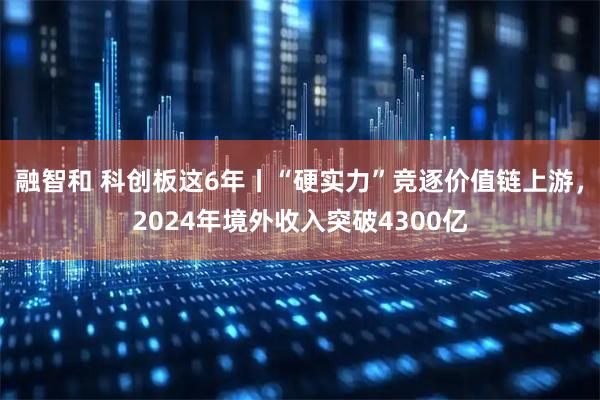 融智和 科创板这6年丨“硬实力”竞逐价值链上游，2024年境外收入突破4300亿
